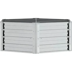 Arriate De Acero Galvanizado Plateado 129x45 Cm