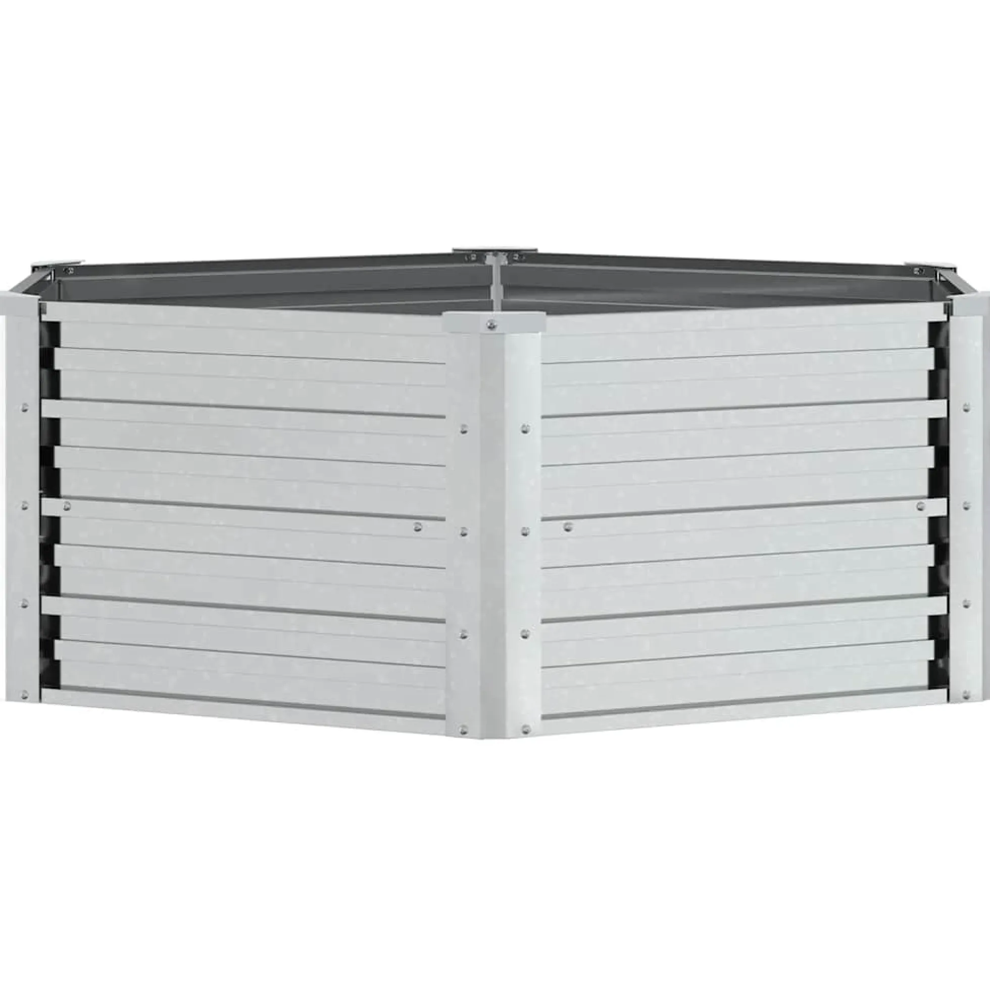 Arriate De Acero Galvanizado Plateado 129x45 Cm