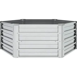 Arriate De Acero Galvanizado Plateado 129x45 Cm