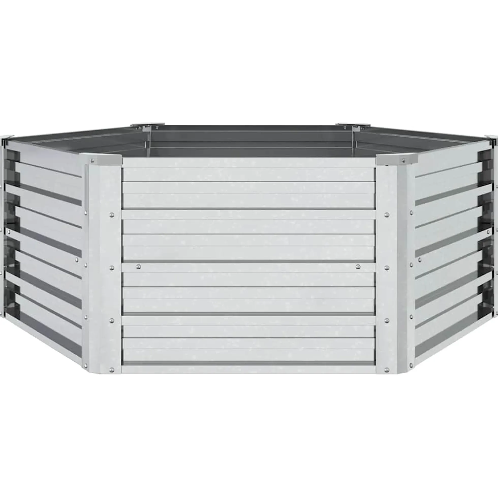 Arriate De Acero Galvanizado Plateado 129x45 Cm