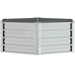 Arriate De Acero Galvanizado Plateado 129x45 Cm
