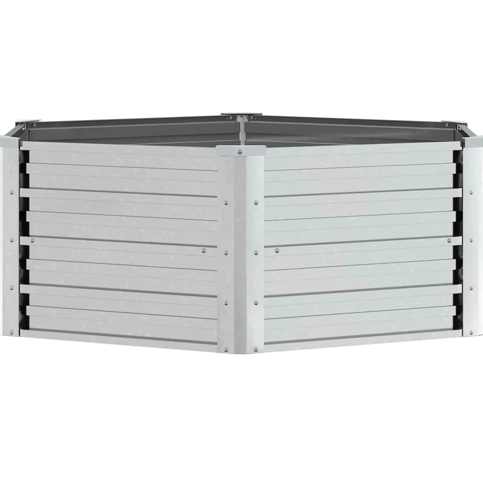 Arriate De Acero Galvanizado Plateado 129x45 Cm