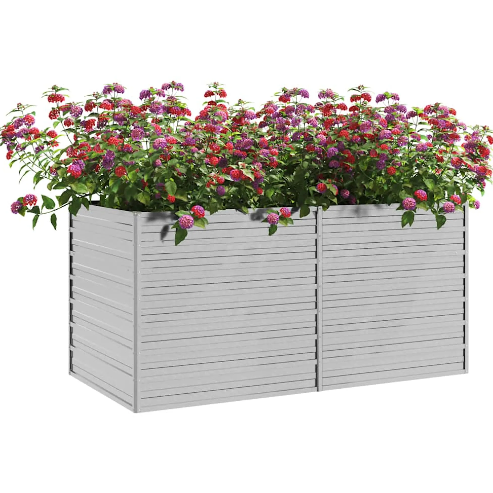 Arriate De Acero Galvanizado Plateado 160x80x77 Cm