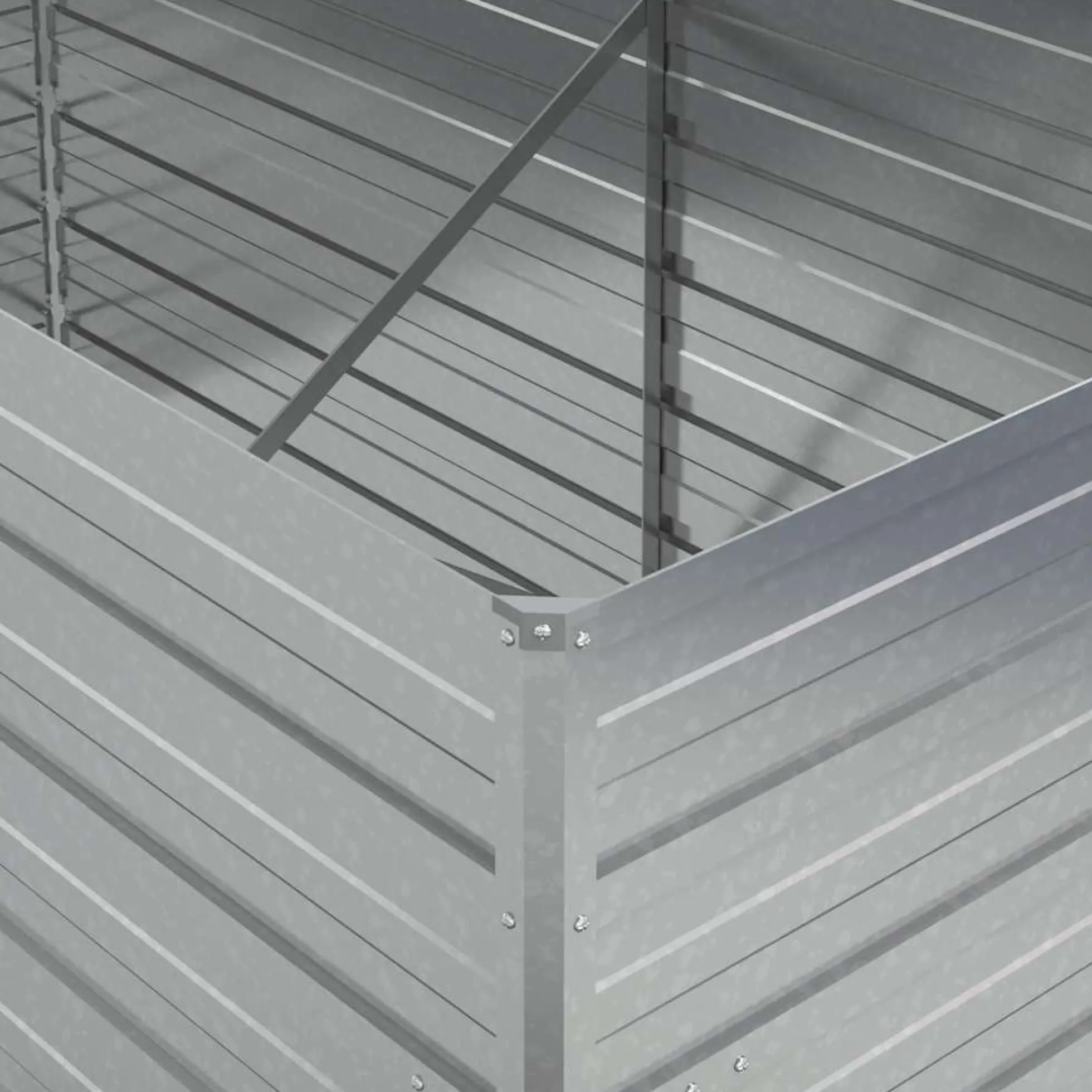 Arriate De Acero Galvanizado Plateado 160x80x77 Cm