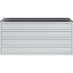Arriate De Acero Galvanizado Plateado 100x40x45 Cm