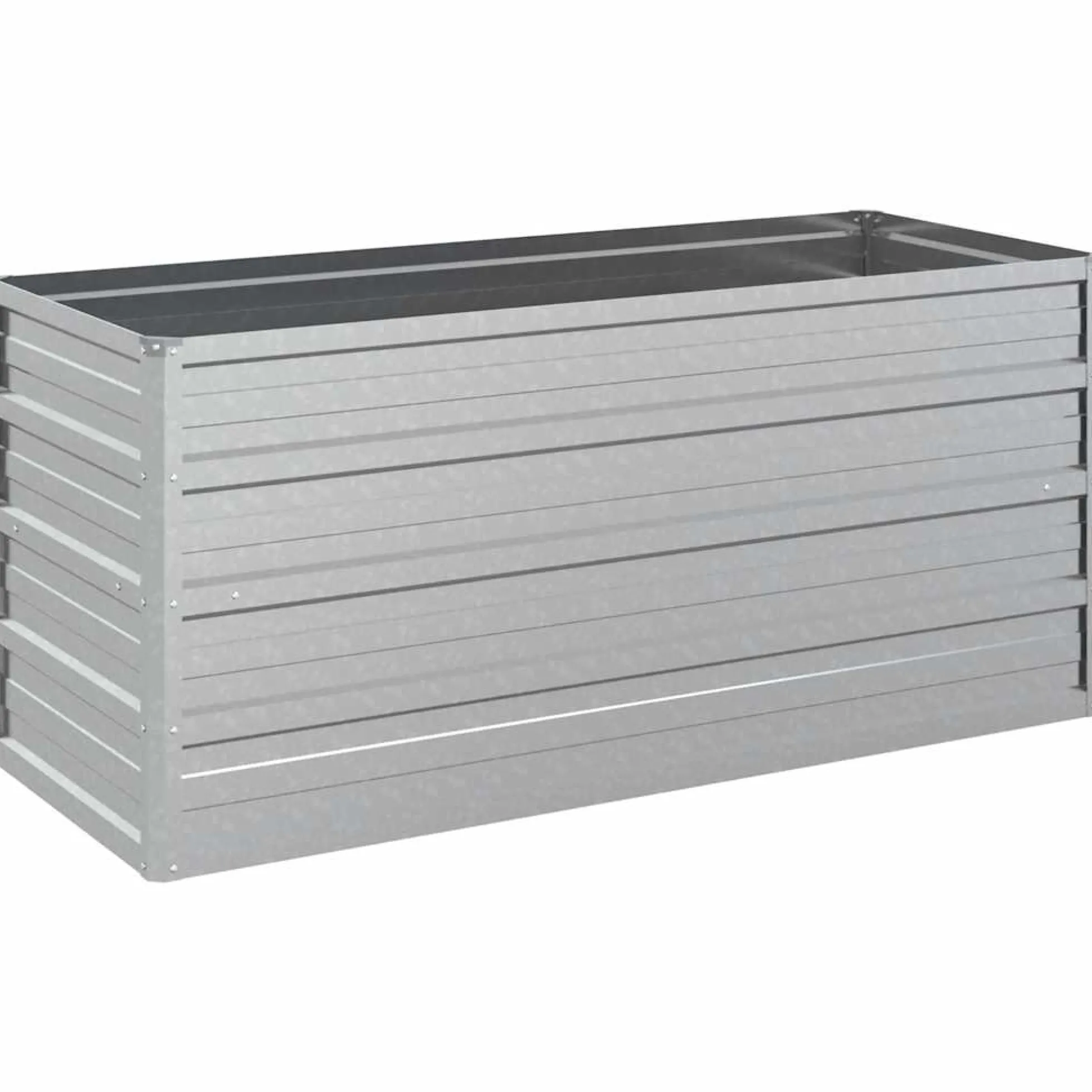Arriate De Acero Galvanizado Plateado 100x40x45 Cm