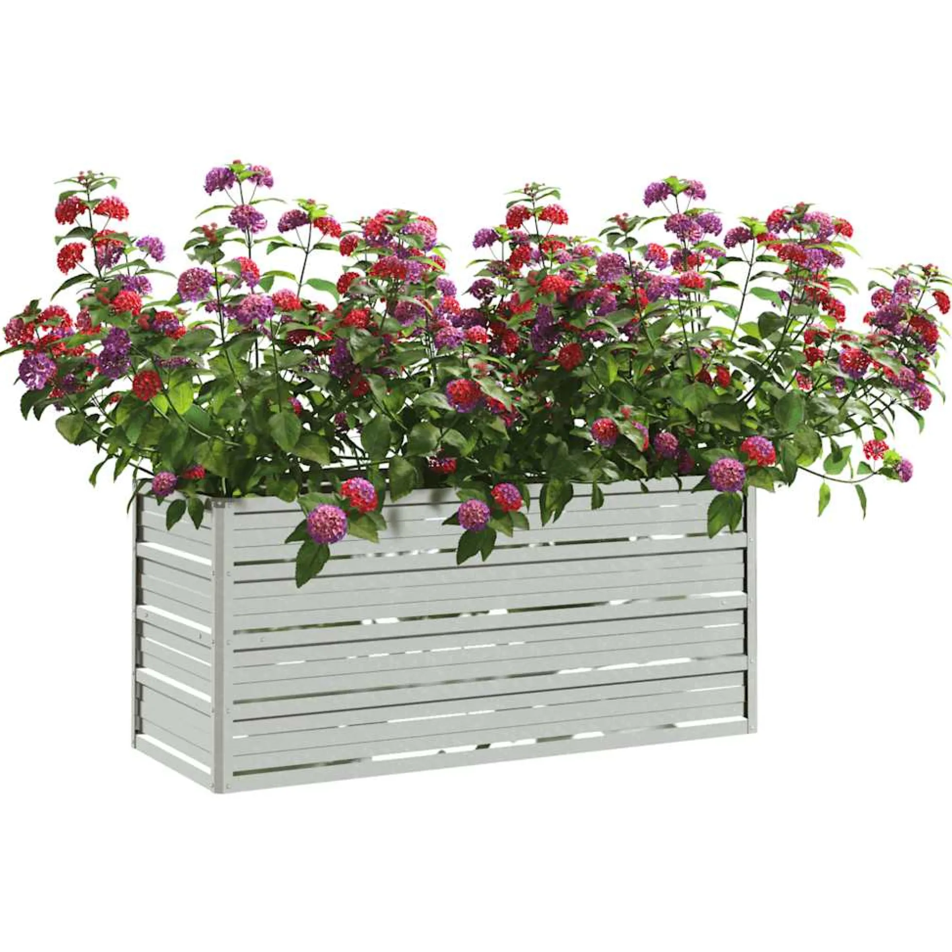 Arriate De Acero Galvanizado Plateado 100x40x45 Cm
