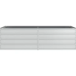 Arriate De Acero Galvanizado Plateado 160x80x45 Cm