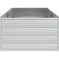 Arriate De Acero Galvanizado Plateado 160x80x45 Cm
