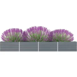 Arriate De Jardín De Acero Galvanizado Gris 320x40x45 Cm