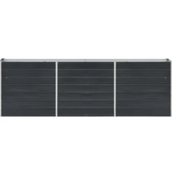 Arriate De Jardín De Acero Galvanizado Antracita 240x40x77 Cm
