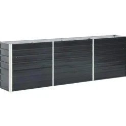 Arriate De Jardín De Acero Galvanizado Antracita 240x40x77 Cm
