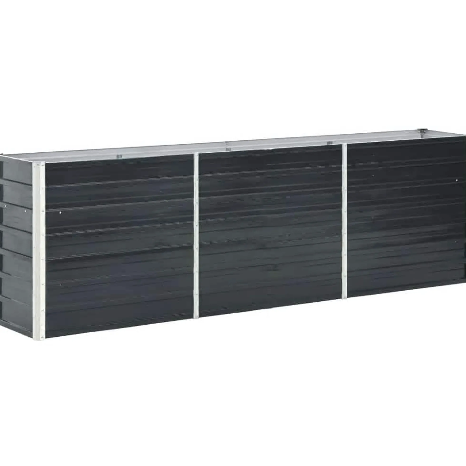 Arriate De Jardín De Acero Galvanizado Antracita 240x40x77 Cm