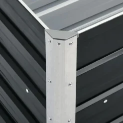 Arriate De Jardín De Acero Galvanizado Antracita 240x40x77 Cm