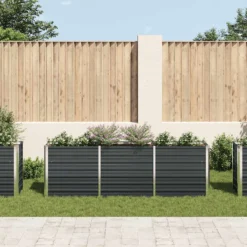 Arriate De Jardín De Acero Galvanizado Antracita 240x40x77 Cm