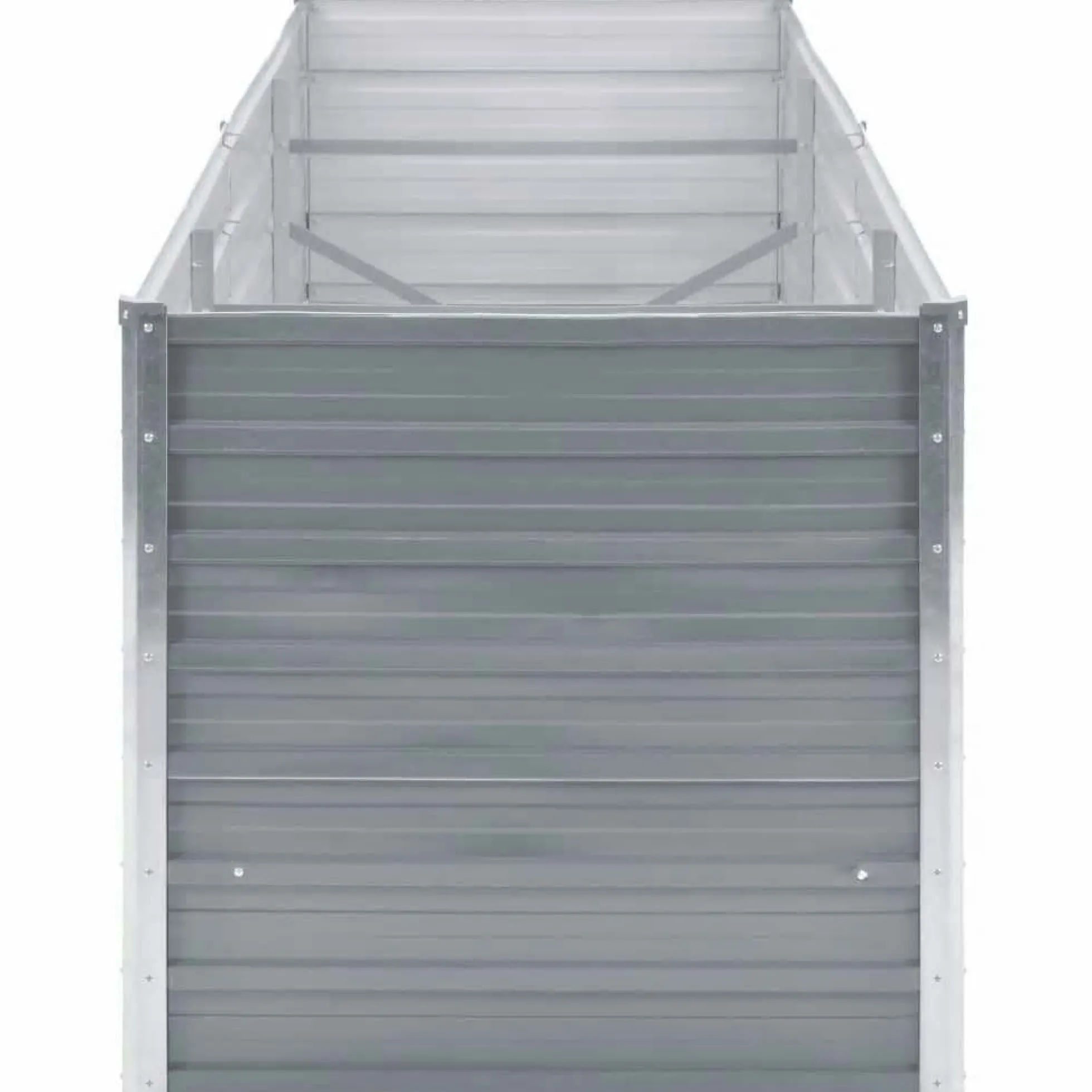 Arriate De Jardín De Acero Galvanizado Gris 240x80x77 Cm