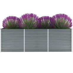 Arriate De Jardín De Acero Galvanizado Gris 240x80x77 Cm