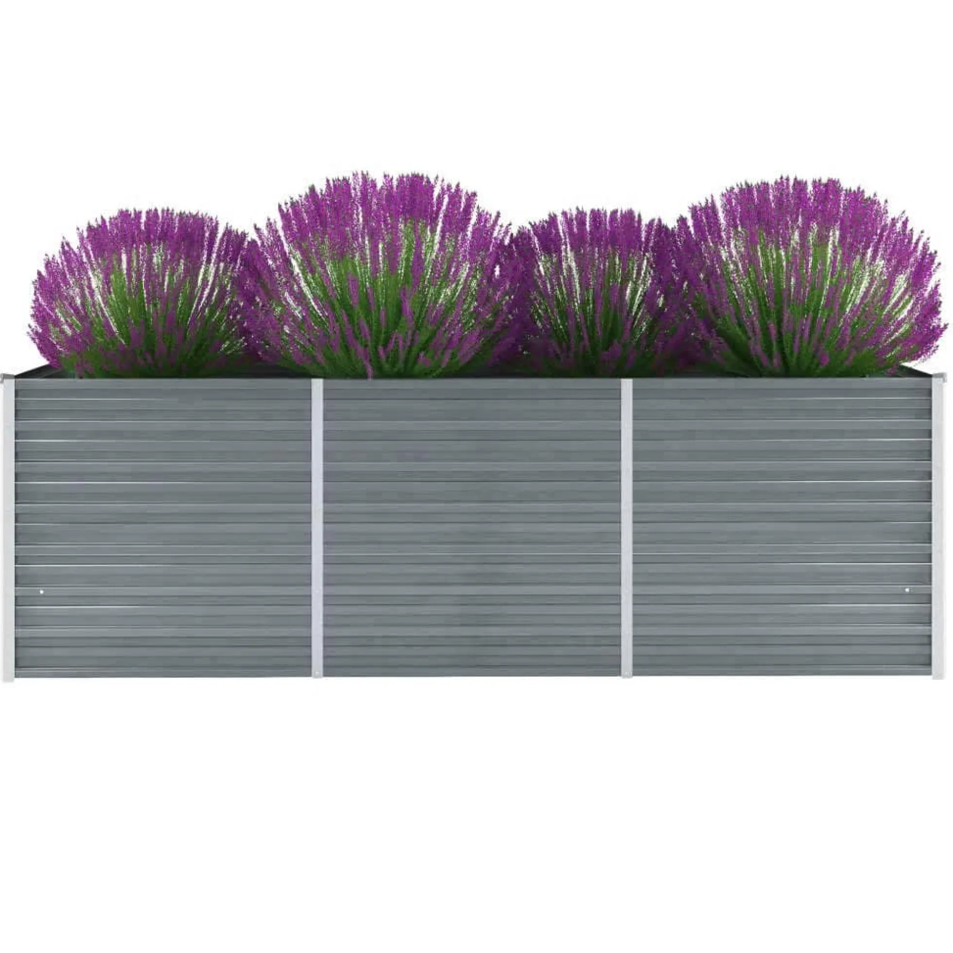 Arriate De Jardín De Acero Galvanizado Gris 240x80x77 Cm