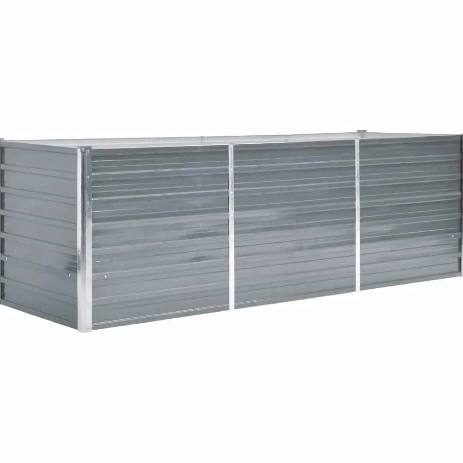 Arriate De Jardín De Acero Galvanizado Gris 240x80x77 Cm