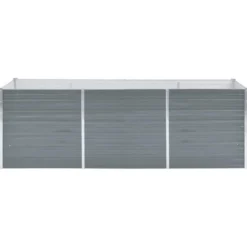 Arriate De Jardín De Acero Galvanizado Gris 240x80x77 Cm