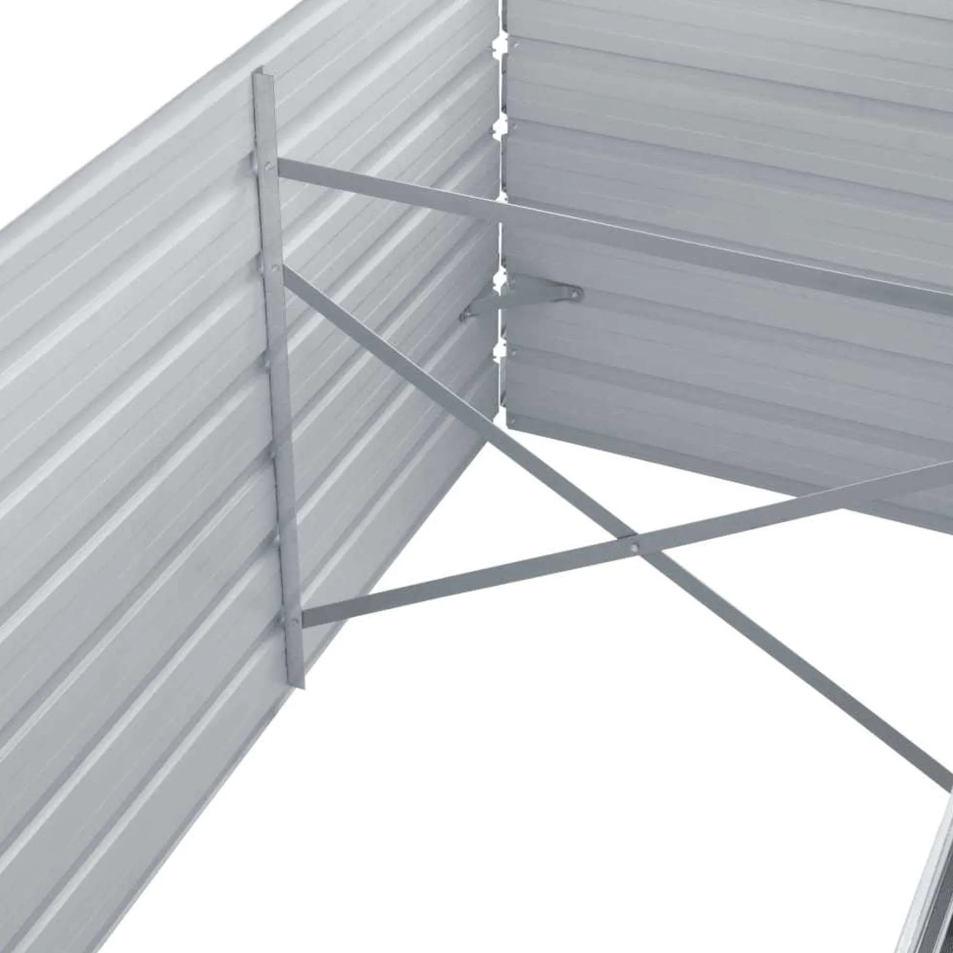 Arriate De Jardín De Acero Galvanizado Gris 240x80x77 Cm