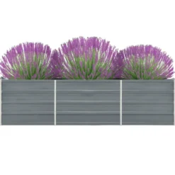 Arriate De Jardín De Acero Galvanizado Gris 240x40x45 Cm