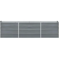 Arriate De Jardín De Acero Galvanizado Gris 240x40x45 Cm