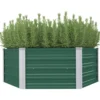 Arriate Elevado De Acero Galvanizado Verde 129x129x45 Cm