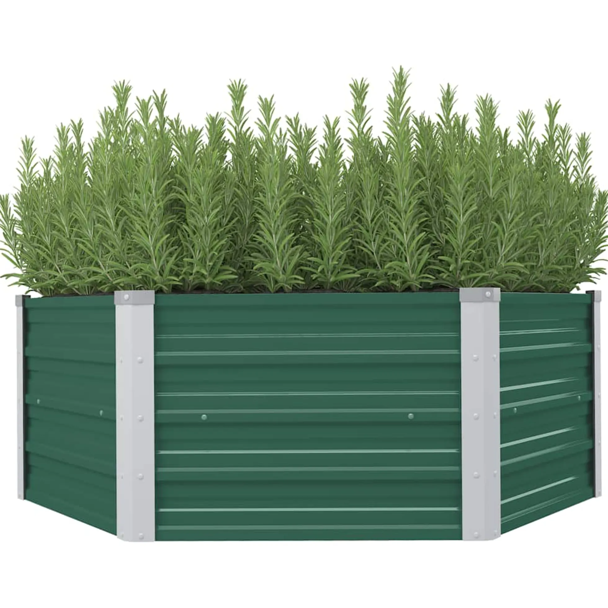 Arriate Elevado De Acero Galvanizado Verde 129x129x45 Cm
