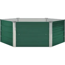 Arriate Elevado De Acero Galvanizado Verde 129x129x45 Cm