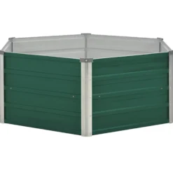 Arriate Elevado De Acero Galvanizado Verde 129x129x45 Cm