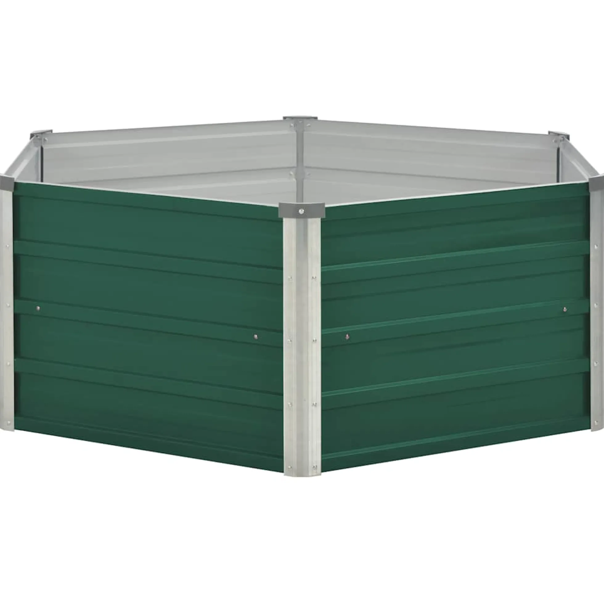 Arriate Elevado De Acero Galvanizado Verde 129x129x45 Cm