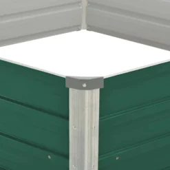 Arriate Elevado De Acero Galvanizado Verde 129x129x45 Cm