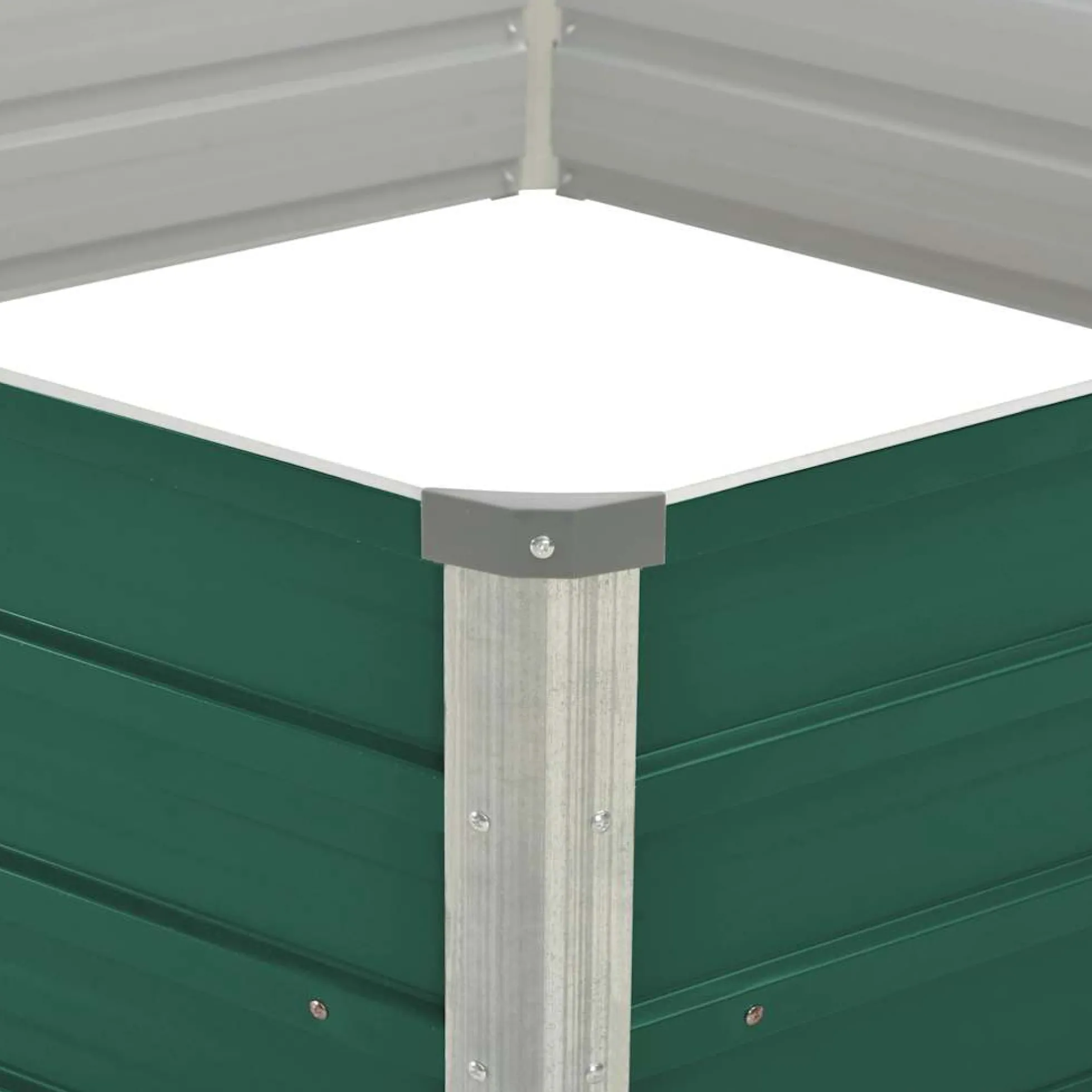 Arriate Elevado De Acero Galvanizado Verde 129x129x45 Cm