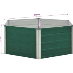 Arriate Elevado De Acero Galvanizado Verde 129x129x45 Cm