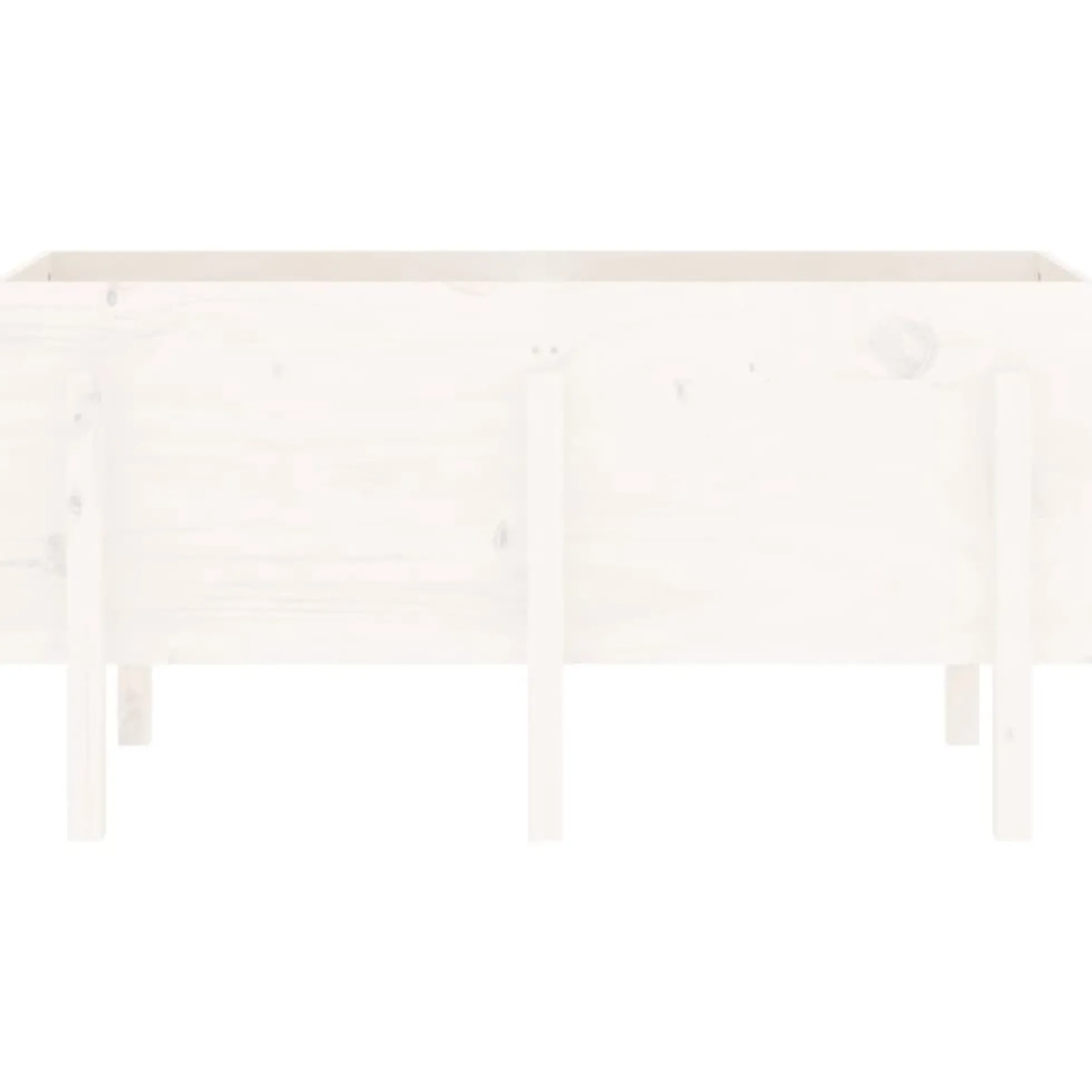 Arriate Elevado De Jardín Madera Maciza Pino Blanco 121x50x57cm