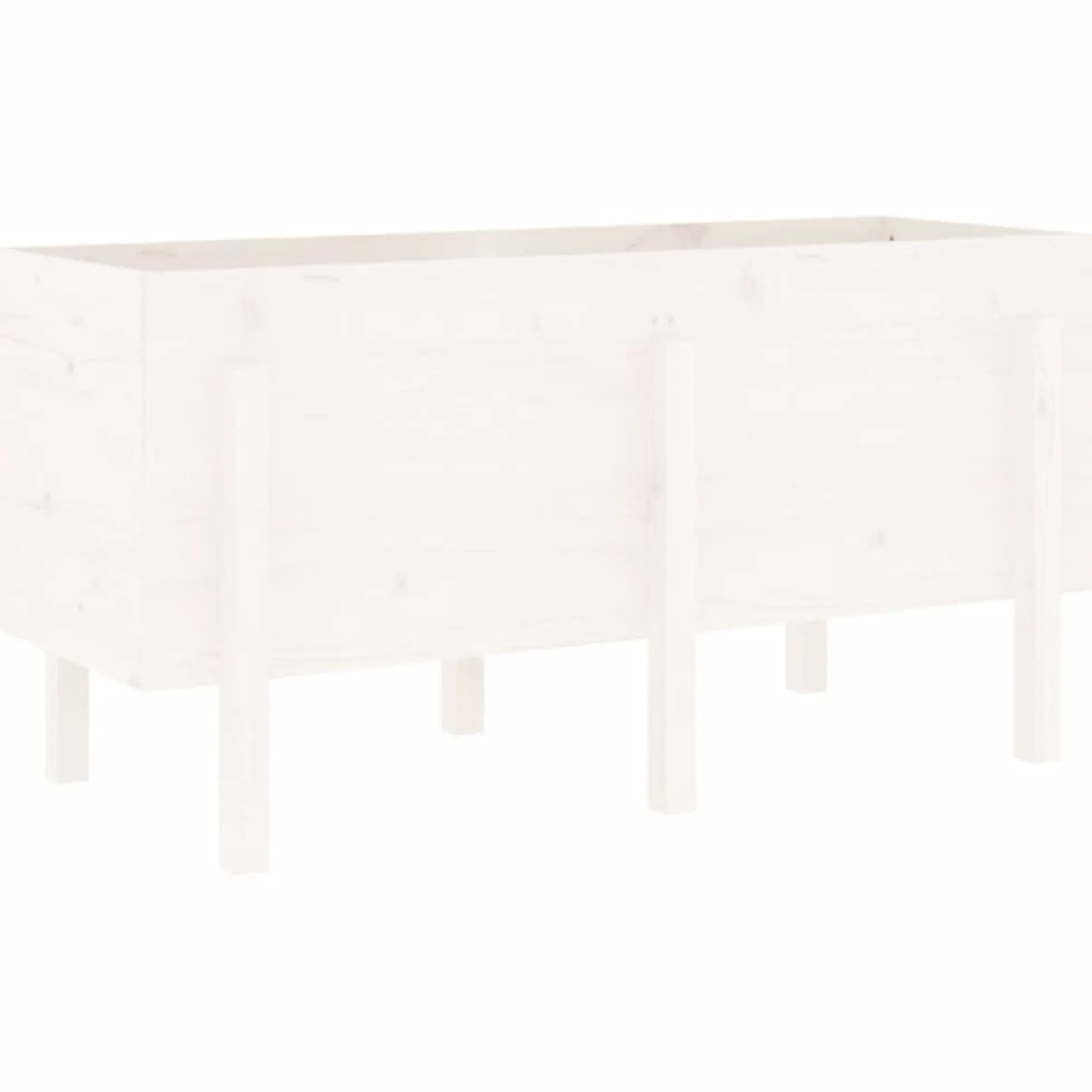 Arriate Elevado De Jardín Madera Maciza Pino Blanco 121x50x57cm