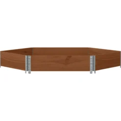 Arriate Elevado Hexagonal Madera Maciza Pino Marrón 160x160 Cm