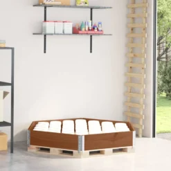 Arriate Elevado Hexagonal Madera Maciza Pino Marrón 160x160 Cm