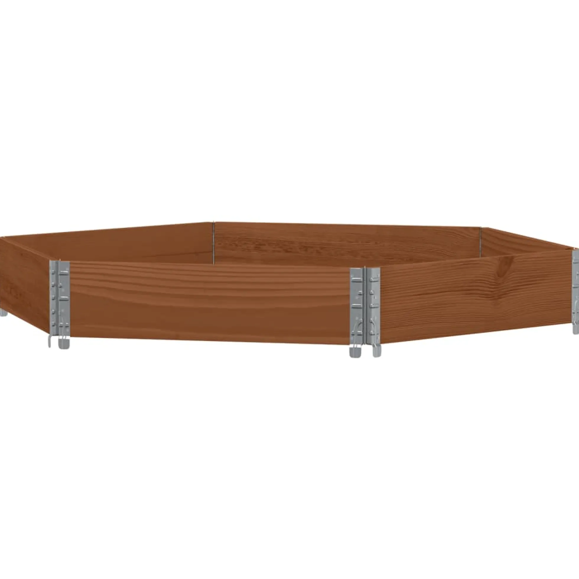 Arriate Elevado Hexagonal Madera Maciza Pino Marrón 160x160 Cm