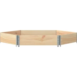 Arriate Elevado Hexagonal Madera Maciza De Pino 160x160 Cm