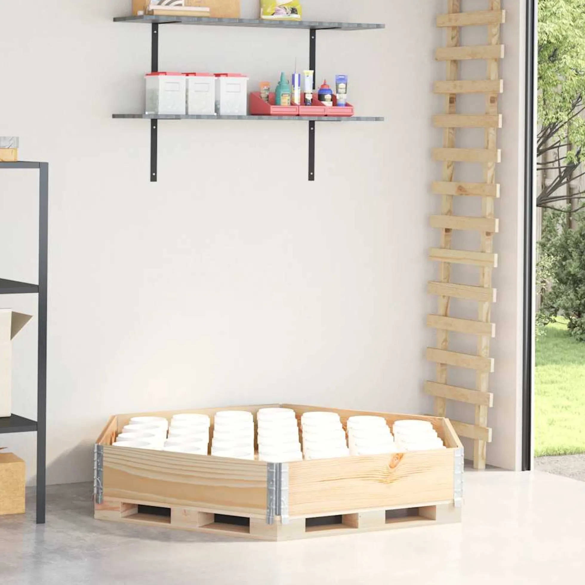 Arriate Elevado Hexagonal Madera Maciza De Pino 160x160 Cm