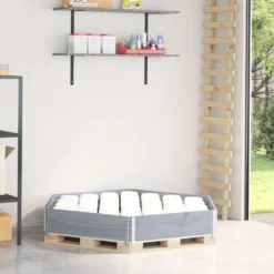 Arriate Elevado Hexagonal Madera Maciza De Pino Gris 160x160 Cm