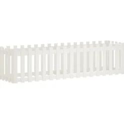 Arriate Elevado Jardín Con Valla Madera Pino Blanco 200x50x50cm