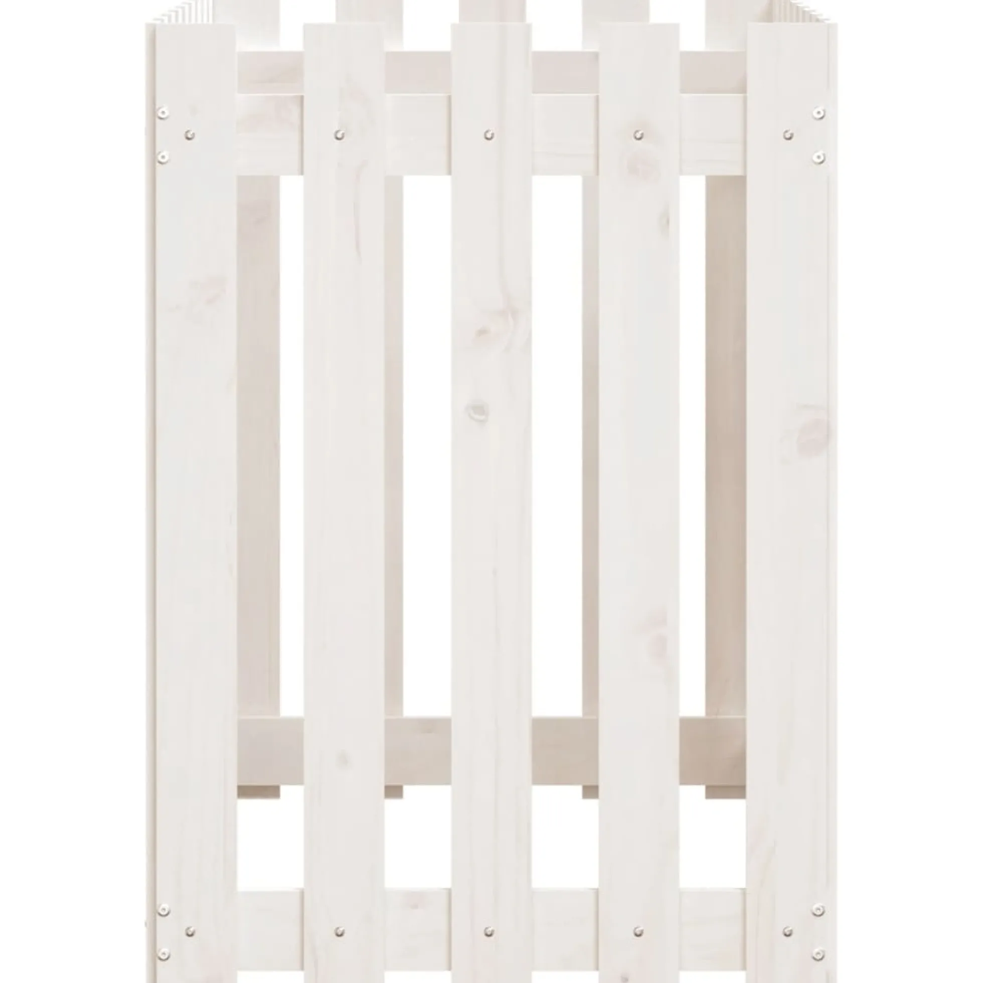 Arriate Elevado Jardín Con Valla Madera Pino Blanco 100x50x70cm