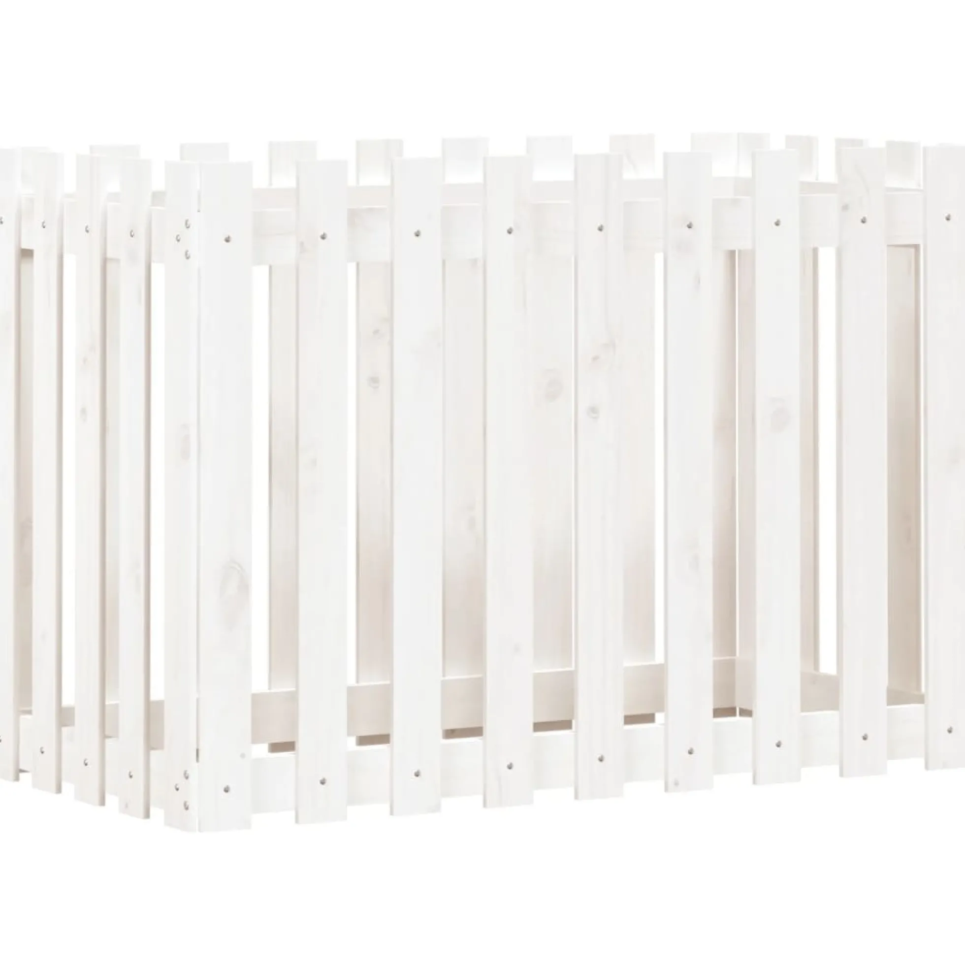 Arriate Elevado Jardín Con Valla Madera Pino Blanco 100x50x70cm