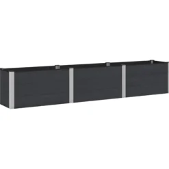 Arriate Elevado Negro 300 X 50 X 54 Cm Wpc Y Aluminio