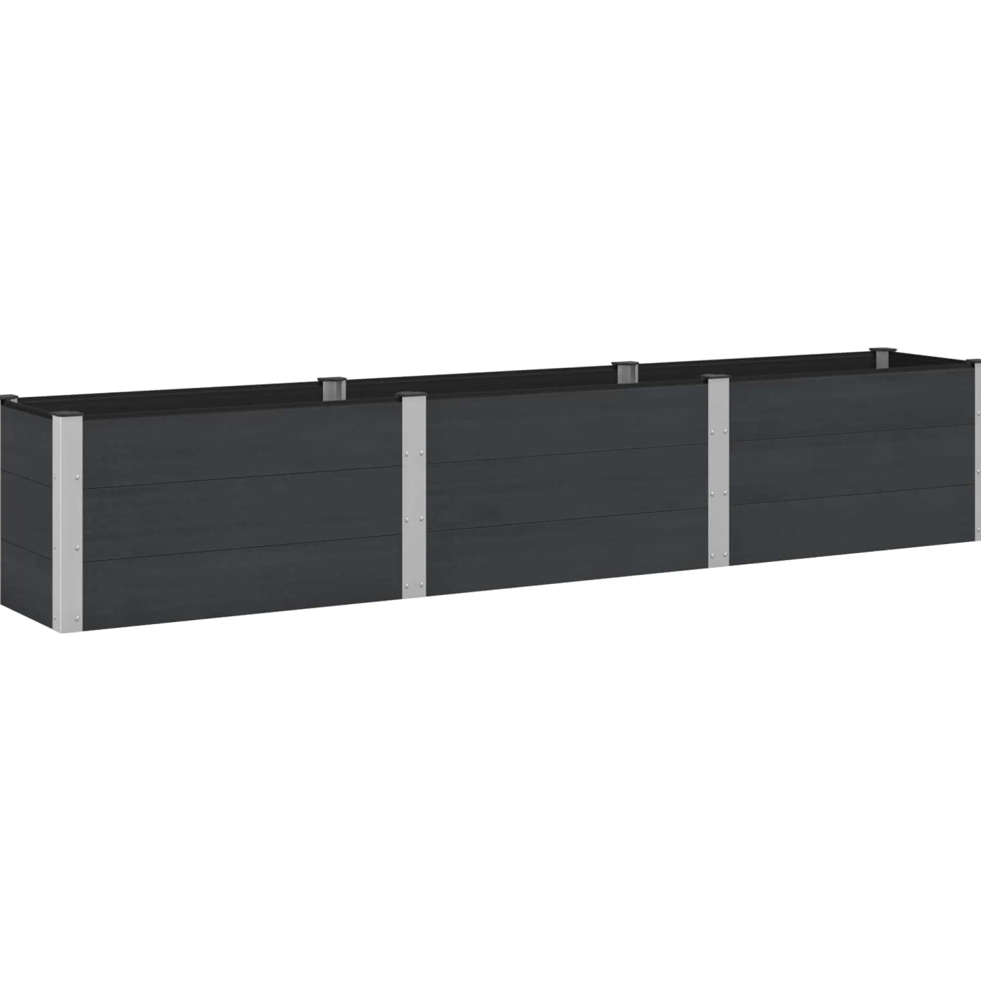 Arriate Elevado Negro 300 X 50 X 54 Cm Wpc Y Aluminio