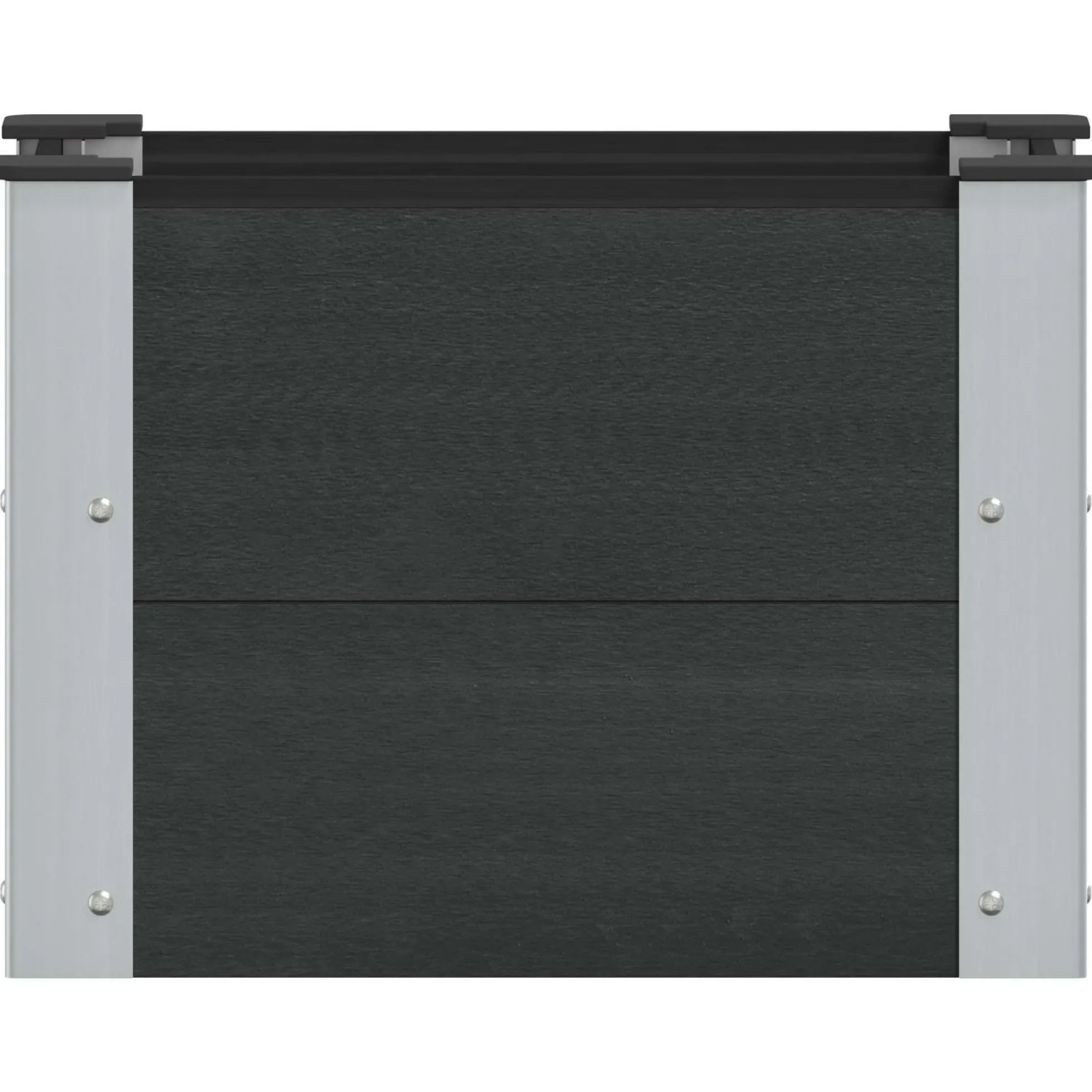 Arriate Elevado Negro 50 X 30 X 36 Cm Wpc Y Aluminio