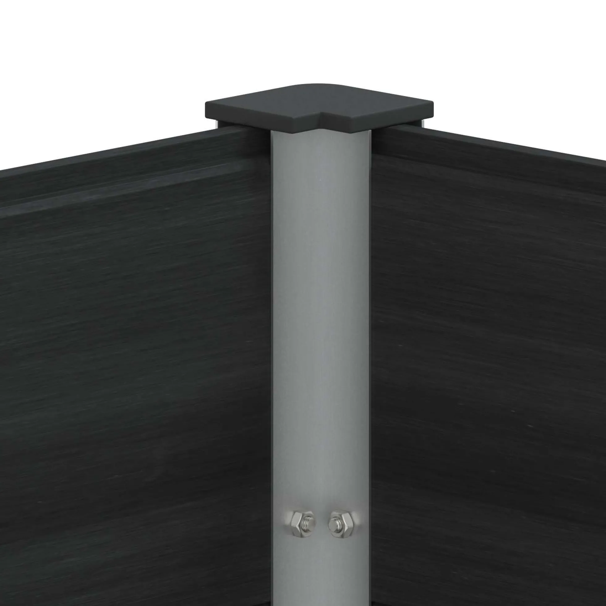 Arriate Elevado Negro 50 X 30 X 36 Cm Wpc Y Aluminio